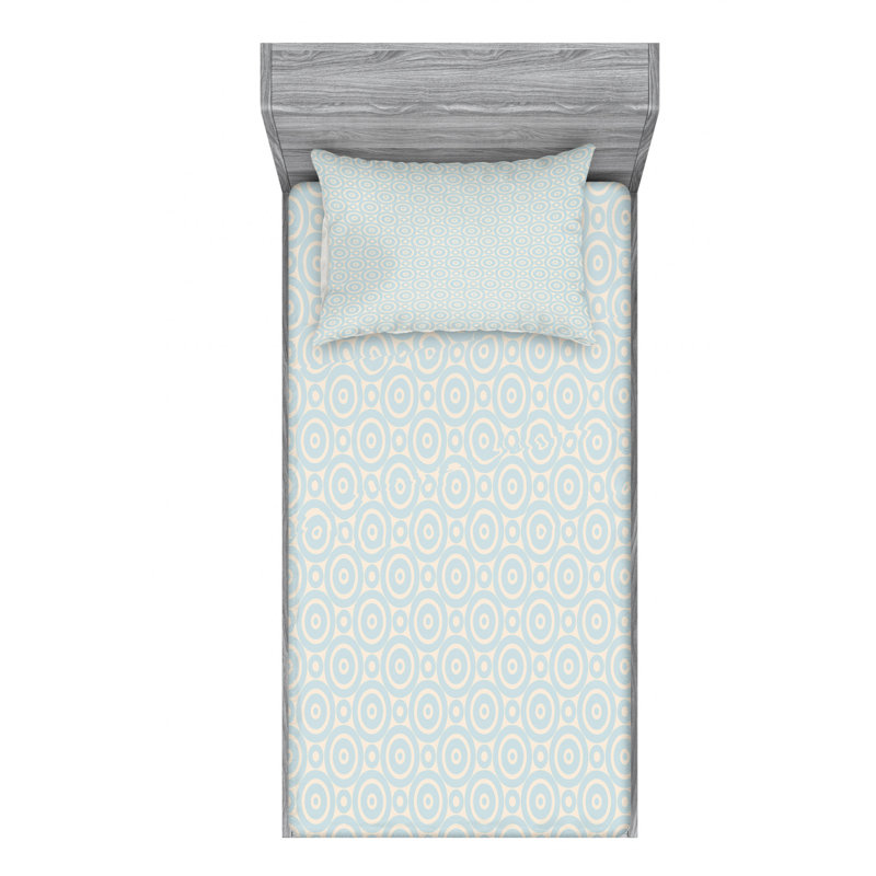 Microfiber Geometric Sheet Set, Twin XL Sheet Set with Fitted Sheet