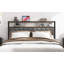Tête de lit, cadre de lit plateforme en bois, chevet avec emballage souple et 2 tablettes, pas de bruit, pas besoin de matelas à ressorts et d'outils d'assemblage simples, grand espace de rangement sous le lit-1094437383