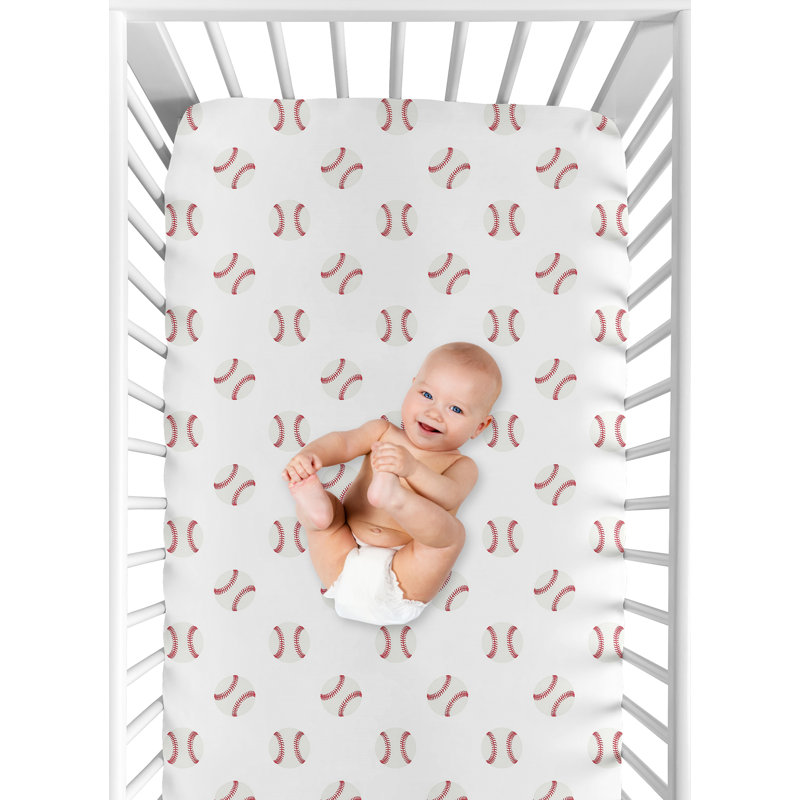 Drap-housse pour lit de bébé Baseball Patch
