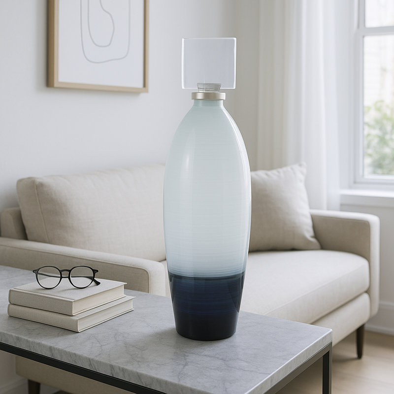Pots décoratifs en verre et en acrylique avec couvercles géométriques Glam, H 32 po x l 9 po x P 9 po