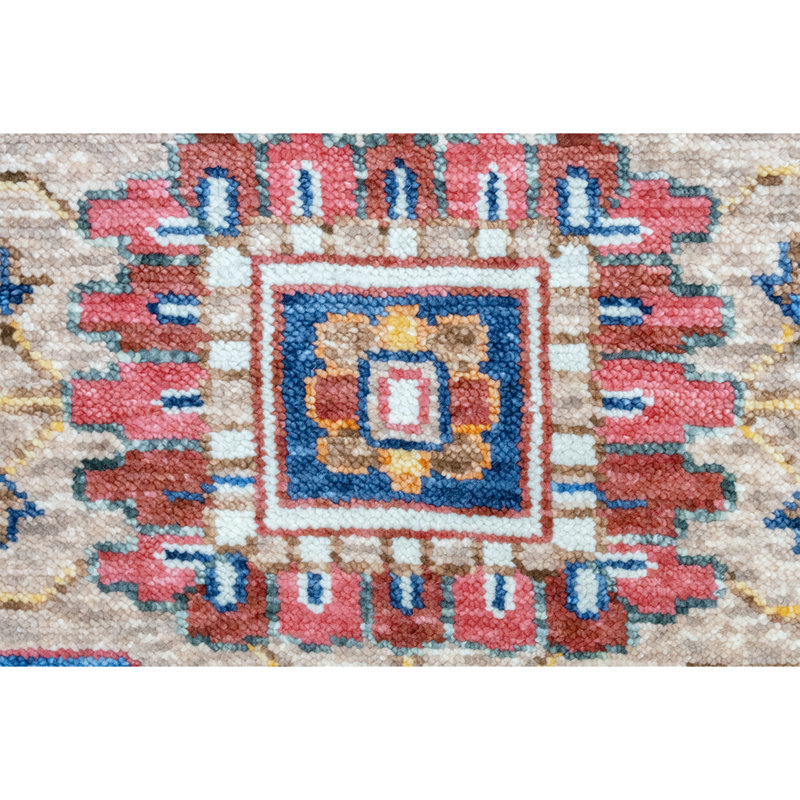 Wool Oriental Area Rug in Blue/Pink, Rectangle 8' x 10'