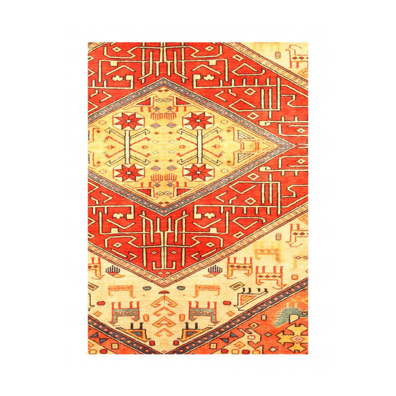 Shemena Hand Knotted Area Rug in Gold