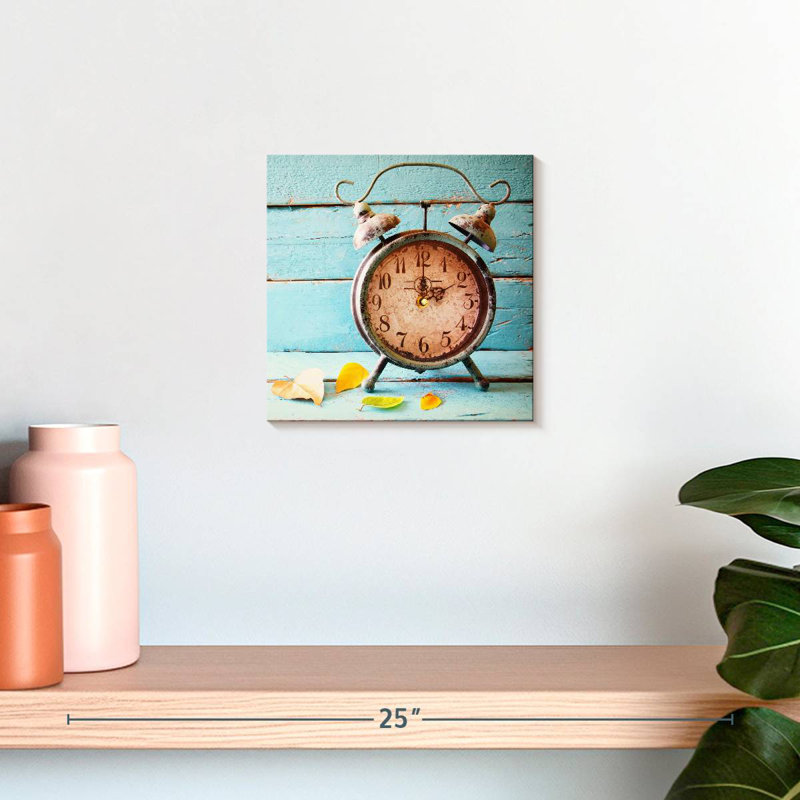 Kerner Rustic Old Alarm Clock, 10" H x 10" W