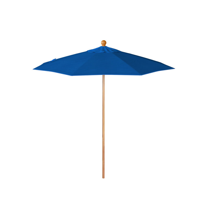 Parasol en bois de teck 7,5 pi, Blue , 96" H x 85" W x 85" D