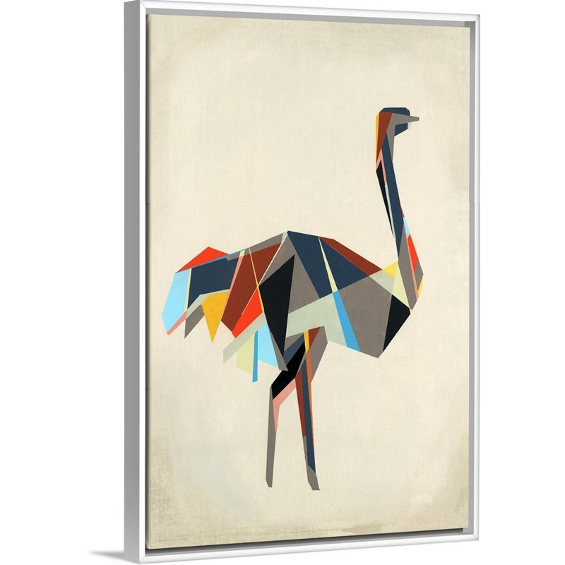 « tip tip zoo i », peinture sur toile, H 19,7 po x l 13,7 po x p 1,75 po, Cadre flottant blanc