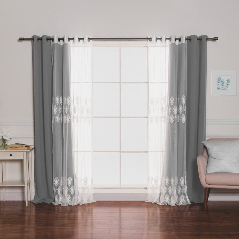 Paire de rideaux occultant et isolants Brunonas Mix & Match, L 52 po x L 96 po, Gris