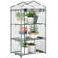 3 Tier Mini Greenhouse Portable Garden Grow House with Roll Up Door 69L x 49W x 125H cm, Clear