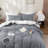Solayne 100% Washed Cotton Duvet Cover Set with Faux Hemp Texture, Solid Color, Zipper Closure and Corner Ties-111685179-111685185