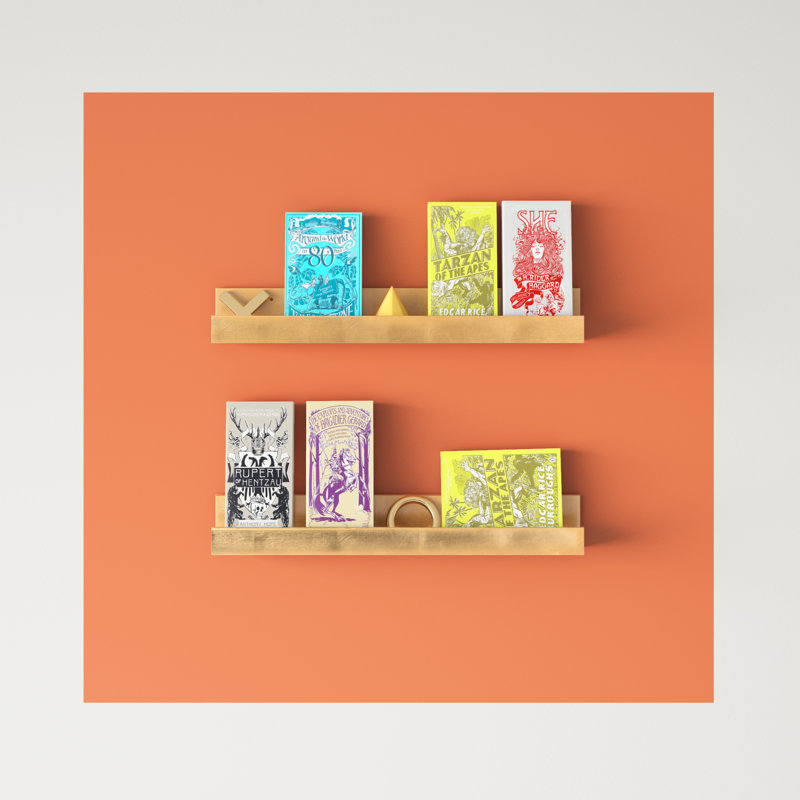 Kinta 2 Piece Floating Shelf, Gold