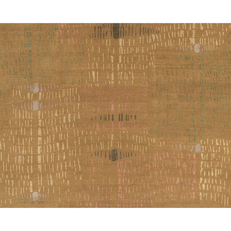 Prati Abstract Area Rug in Brown/Gold, Rectangle 6' x 9'
