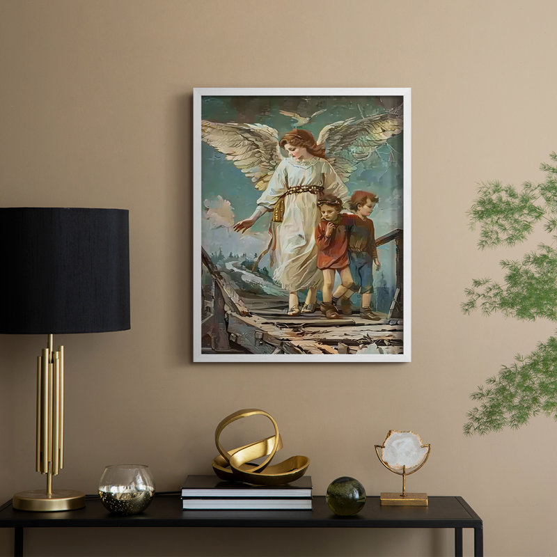 Religious Series CDLIV, reproduction encadrée - bois massif, 11" H x 9" W, White