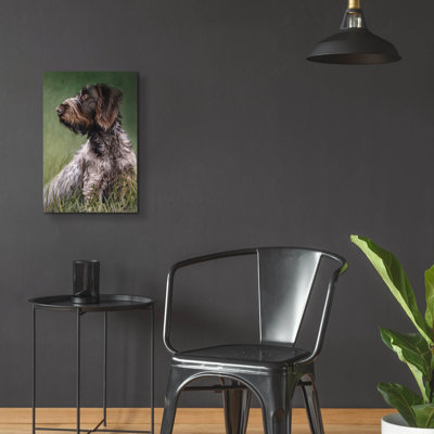 Art mural en verre Hokku Designs «Dogs German Wirehaired Pointer» par Lindsay Kivi