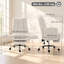Chaise de bureau avec accoudoirs pliables, blanc crème