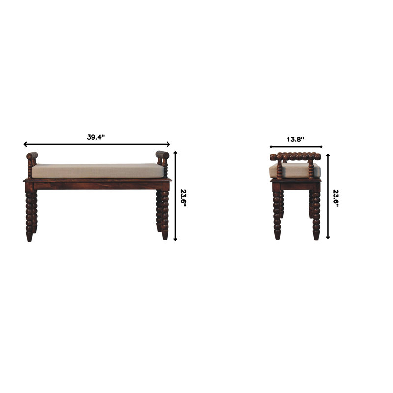 Spindle Cushioned Entryway Bench