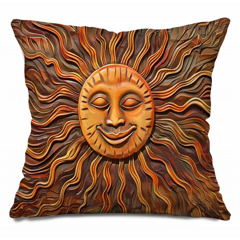 Coussin décoratif réversible à motifs abstraits, H 14 po x l 14 po