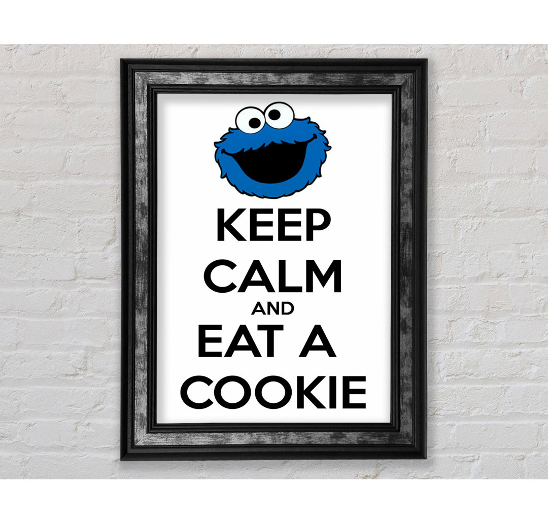 Küche Zitat Keep Calm And Eat A Cookie - Single Picture Frame Typography