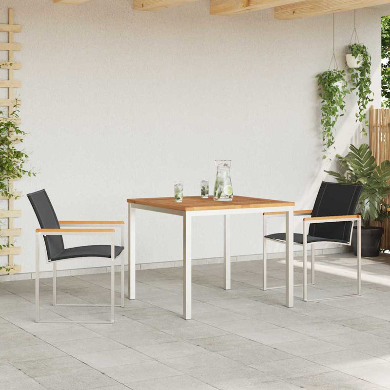 3 Piece Garden Dining Set Solid Wood Acacia