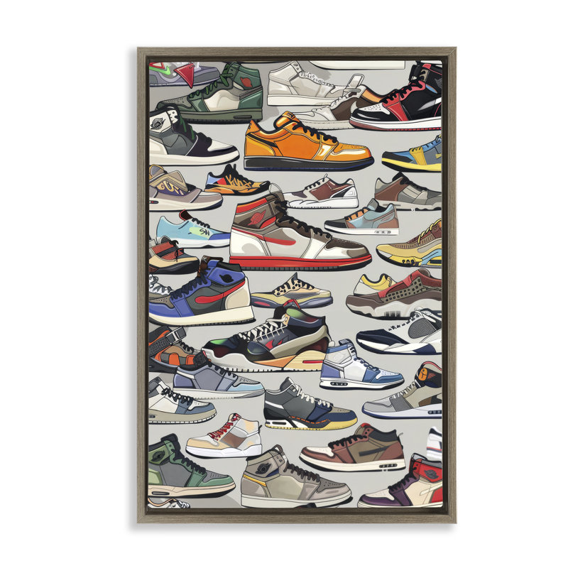 Cadre flottant Shoe Time Urban Styles, design par Ray Powers, Cadre flottant orme Montalcino, H 25 po x l 17 po