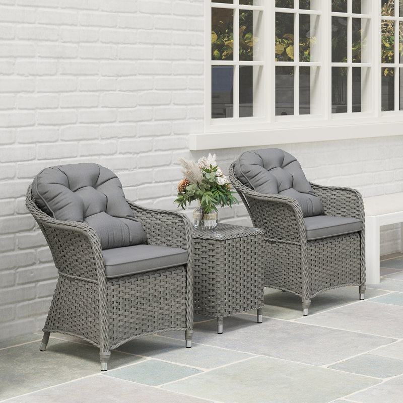 2 - Person Patio Dining Set with , Cushions Included