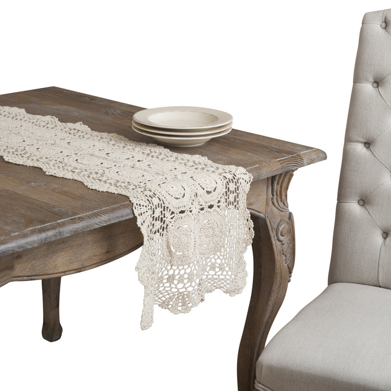 Cavaillon 100% Cotton Table Runner, Ecru, 54" L x 16" W