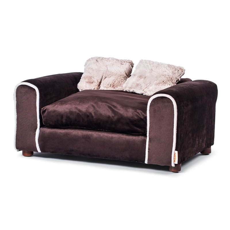 Canapé pour chien pour animaux à fourrure, Chocolat, Moyen (H 12 po x l 28 po x P 20 po)