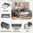 Wood Platform Bed With Storage Shelves, Trundle, Charging Station, Led, Desk And Upholstered Headboard-1179269474