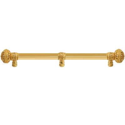 Juliane Grace 12 inches c.c.with 5/8 reeded center long pull large finial with 65 Swarovski Clear Crystals with center brace in Oil Rub Bronze