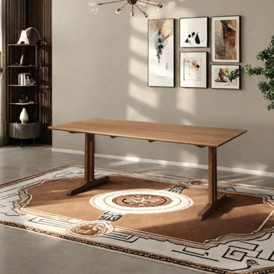 Simple ash wood dining table