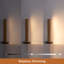 Lampe de table cylindrique à DEL en bois massif à intensité variable-2124803240