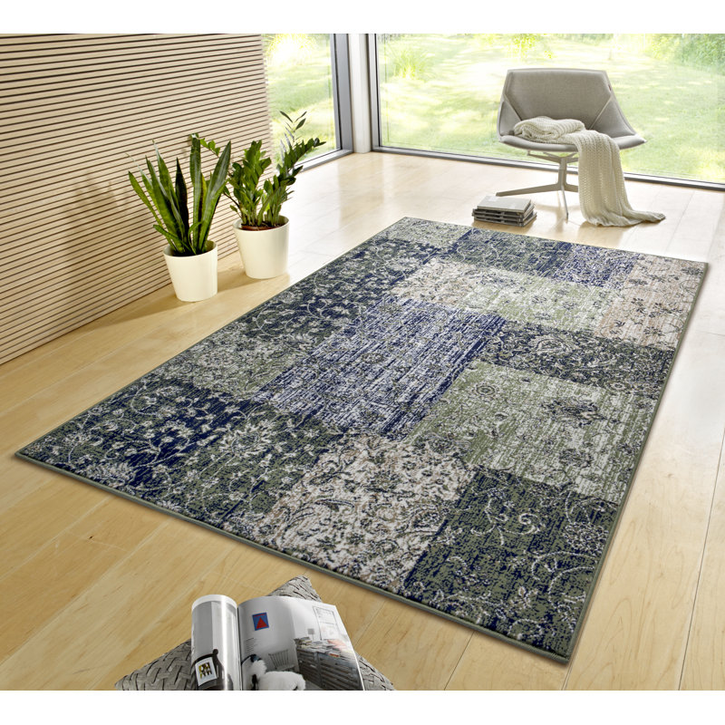 Flatweave Green Rug, Rectangle 160 x 230cm