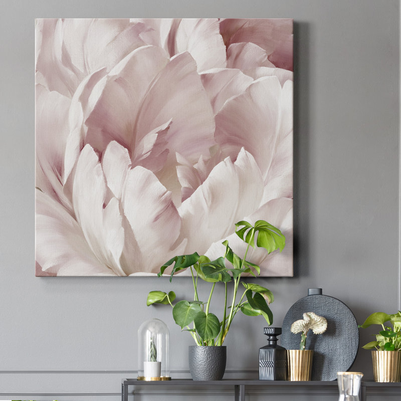 Intime rosé III - reproduction d'art sur toile tendue, H 24 po x l 24 po x P 1 po