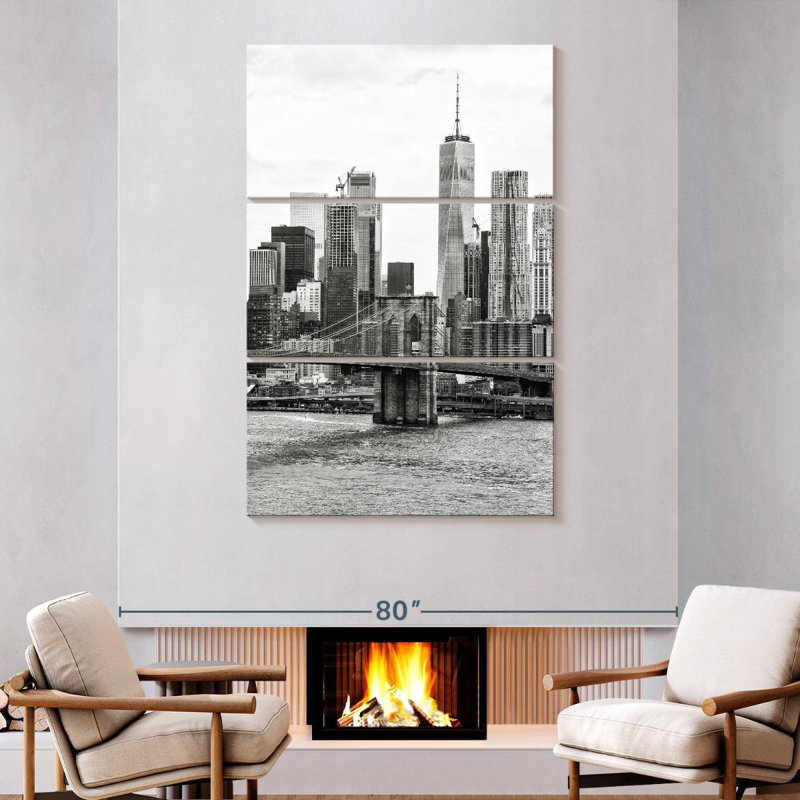 Gratte-ciel de New York I, H 74 po x l 48 po