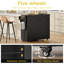 Îlot de cuisine roulant avec armoire de rangement pour poubelle, chariot mobile pour îlots cannelés de 40 po avec tiroirs