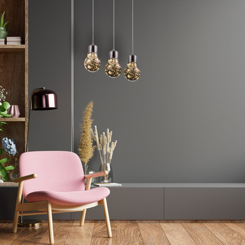 Bulb 3 - Light Silver LED Kitchen Island Pendant