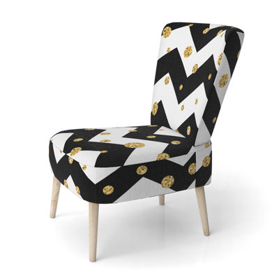 Chaise d'appoint rembourrée Snowflake Zigzag Chevron