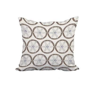 Nautical Geometric Reversible Throw Pillow