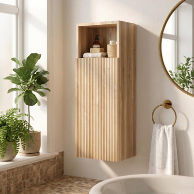 Wall Mounted Bathroom Cabinet, Bathroom Floating Side Cabinet, Wall-mounted Storage Cabinet for Small Space