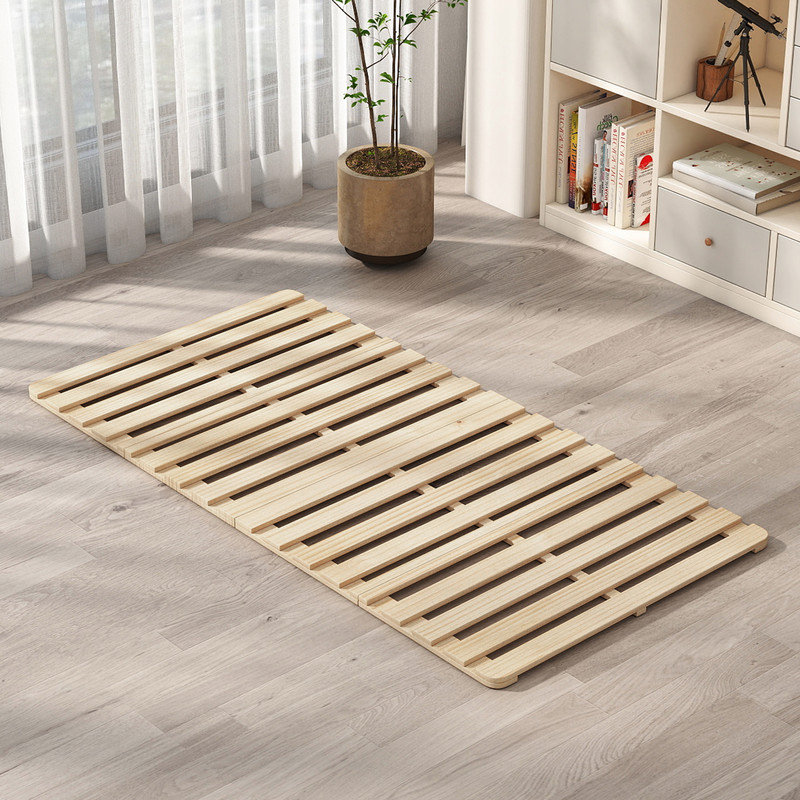 Solid Pine Wood Foldable Slatted Bed, Japanese Bed Frame, Beds Plate for Floor, Tatami Bed Board, Queen