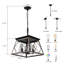 Lustres de ferme 4 lumières pour salle à manger chêne-620091116