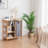 Bamboo Laundry Sorter with Storage Shelves and Sliding Bag-311860903-305741650