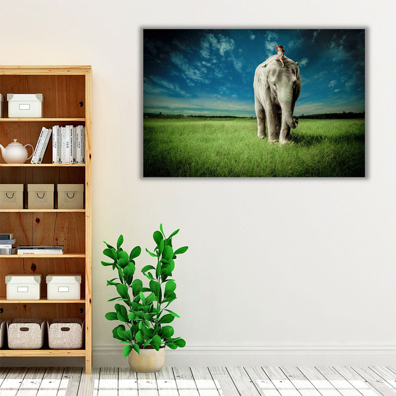 «Elephant Carry Me», reproduction d'art sur toile, 20" H x 30" W