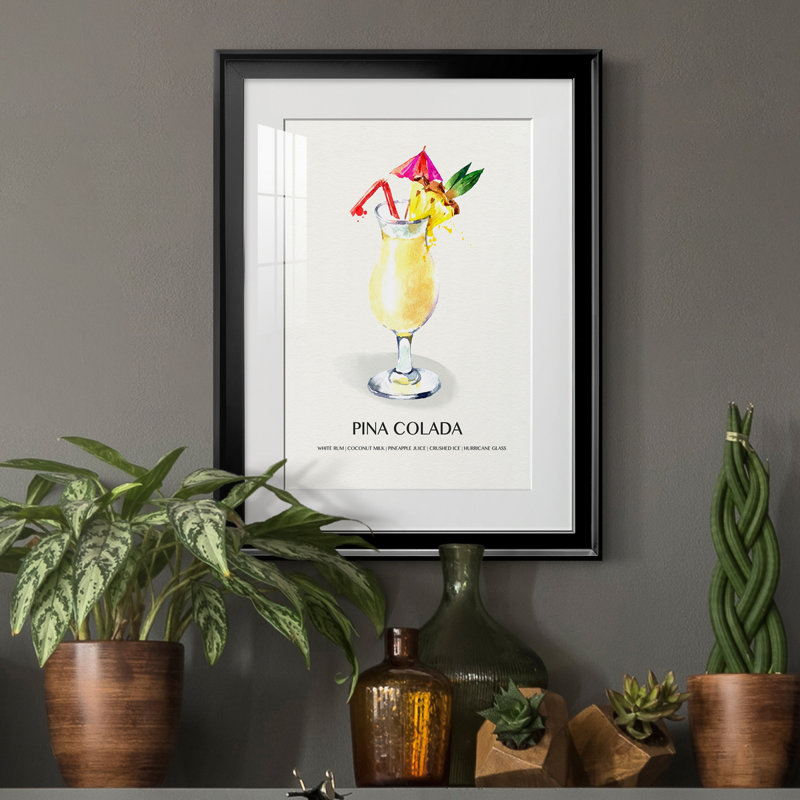 Pina Colada - peinture encadrée, Noir, H 22,5 po x l 30,5 po x P 1,5 po
