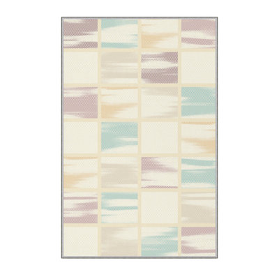 Soft Hall Carpet (2.6 x 4.9 ft), 1% Polyester, .3 in Pile Height | Antibacterial, Non-Slip Underside, 65 g/m² | Machine Washable, 3D Digital Print | Perfect for Living Room, Entryway & Bedroom Décor