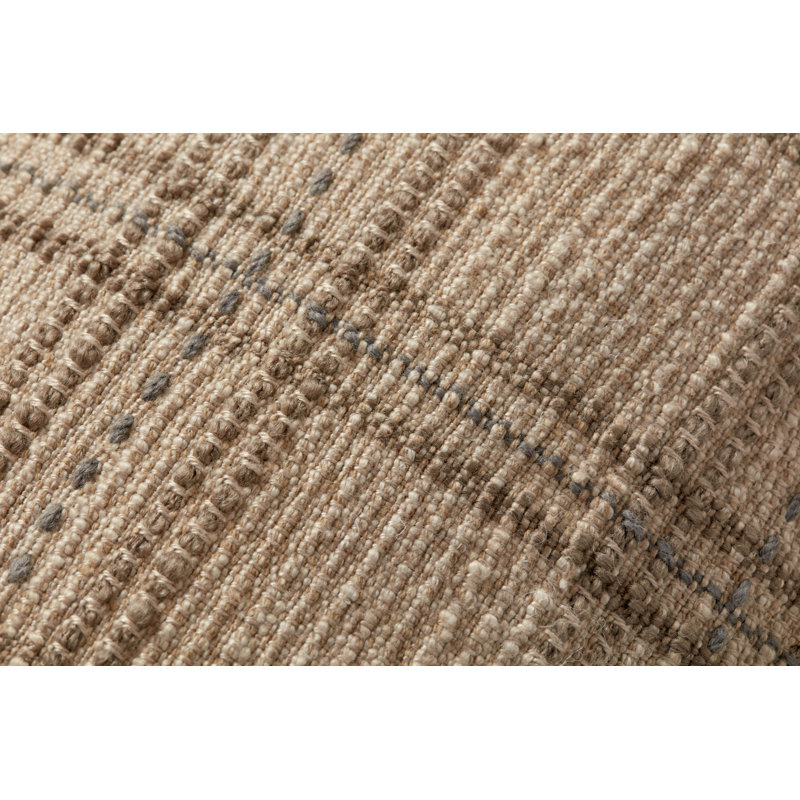 Calista Tan and Slate Plaid Lumbar Pillow with Poly Insert