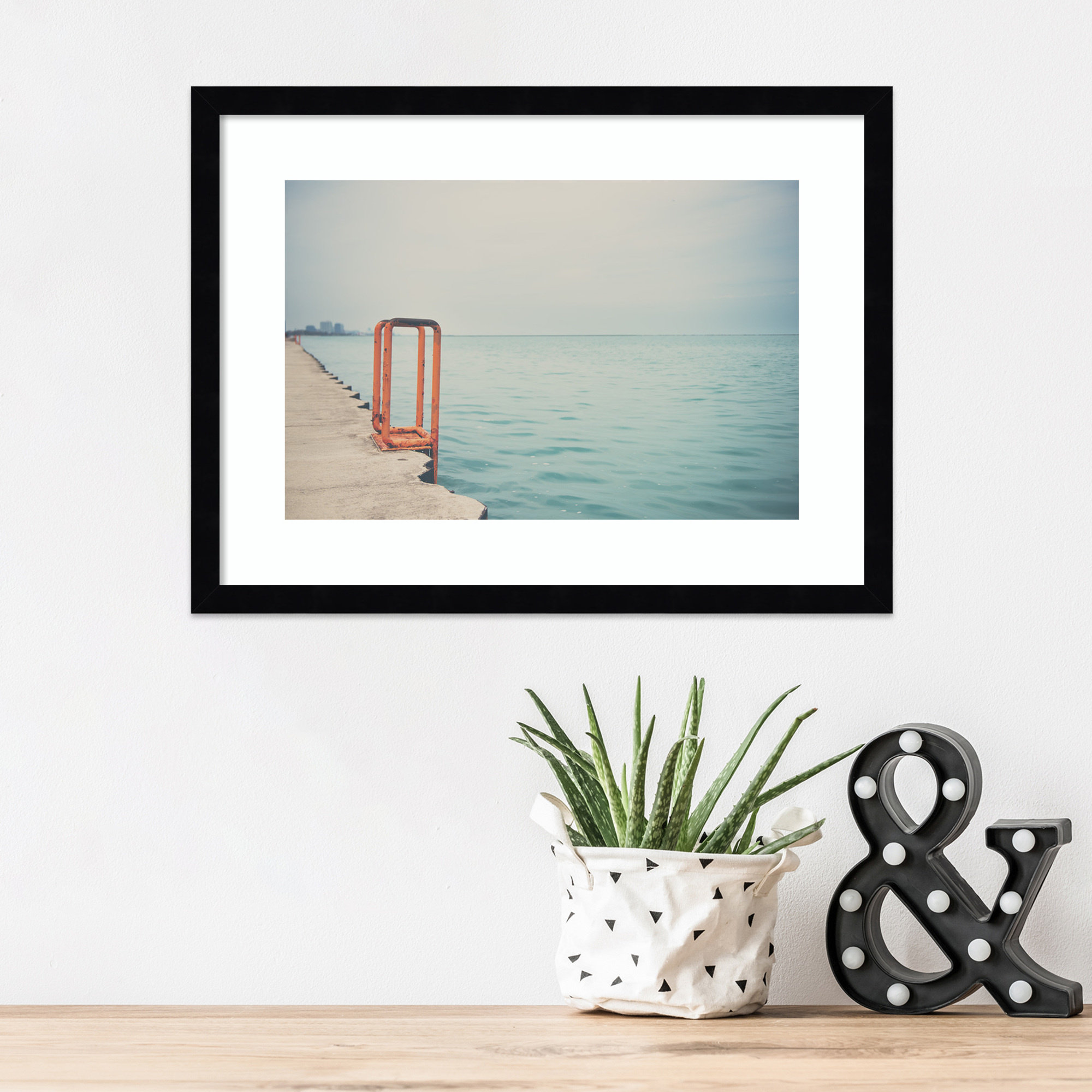 The Orange Steps by Laura Evans, 19" H x 26" W, Black