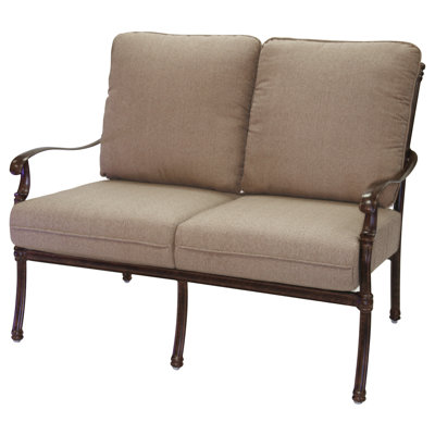 Battista 48'' Wide Metal Loveseat with Cushions
