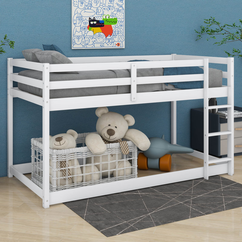 Felim Kids Twin Over Twin Bunk Bed, White
