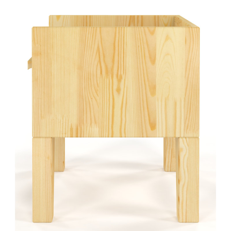 Jovanni 40cm W Solid Wood Bedside Table, Pine
