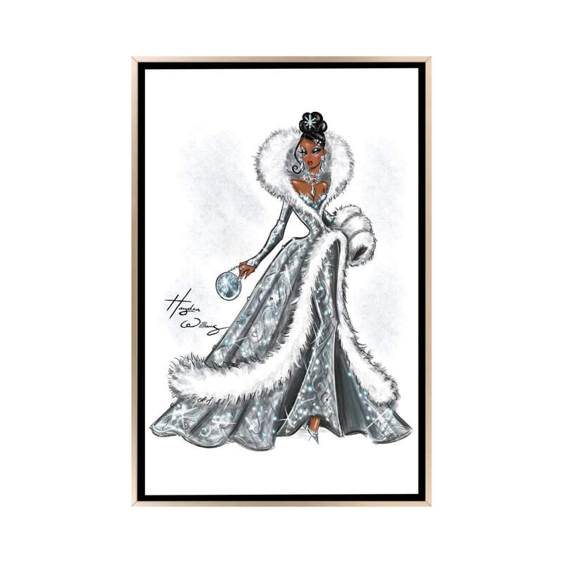 Givre d'hiver - HWI579, H 48 po x l 32 po, Impression sur toile flottante sans passe-partout, Champagne