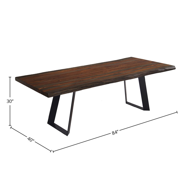Table de salle à manger Marchesa, H 30 po x L 84 po x l 40 po, Bois de sheesham gris
